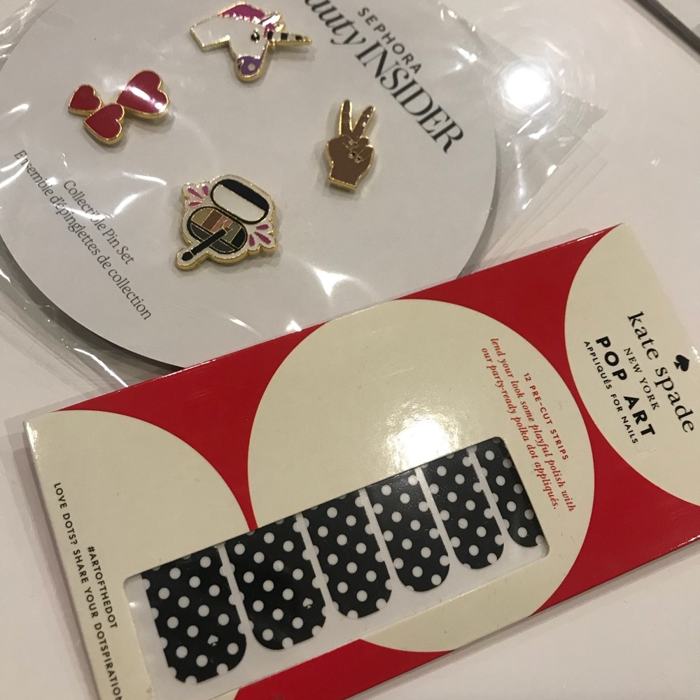 Sephora Pins Ltd Ed and Kate spade nail appliqué